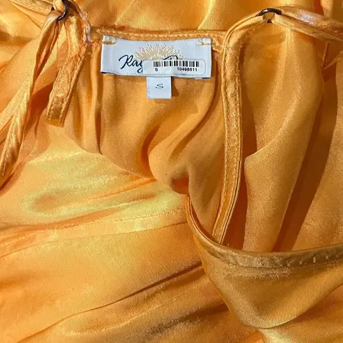 Rays for Days Revolve Avery Romper Yellow Satin Strapless Size S