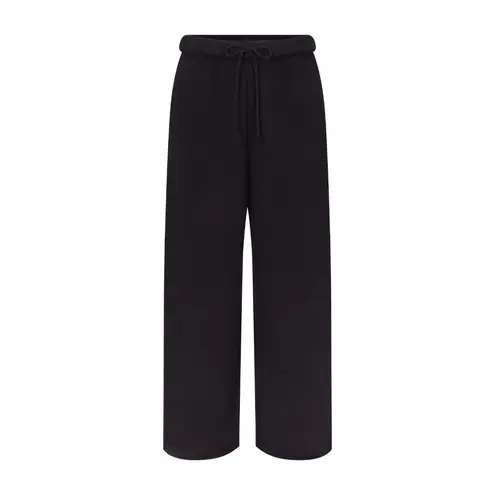 SKIMS Cotton Fleece Classic Straight Leg Pant in Onyx, Size Small