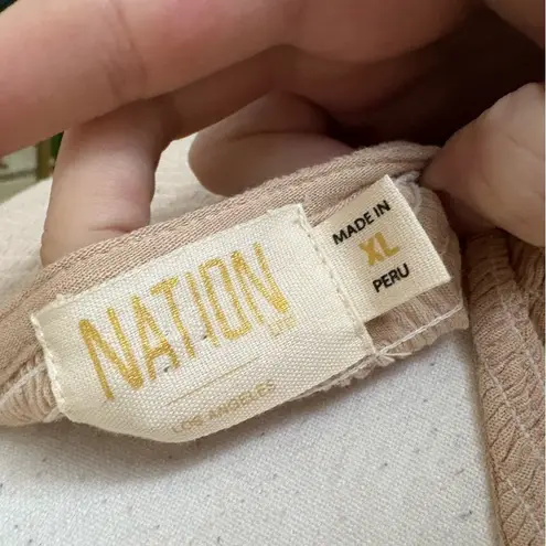 Nation Ltd Bella Smocked Tank in Almond Milk Size XL NWT