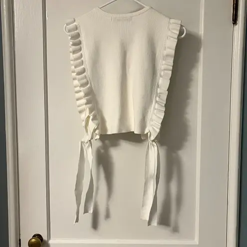 English Factory  ivory open side ribbed sweater vest size small cottage peasant