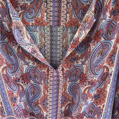 Ecru EUC Paisley Print Drawstring Hem
Blouse Large