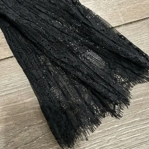 Saylor x Revolve Mariella Lace Ruffle Blouse in Black Goth Witchy