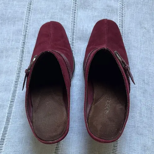 Aerosoles Burgundy Mules with Belt Strap