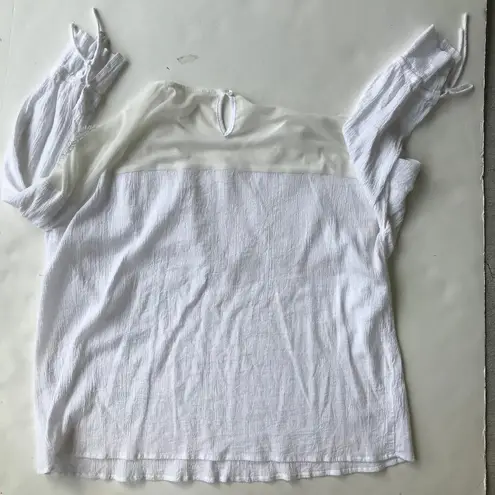 Ellison White Top Crochet Swimsuit Cover Up Large