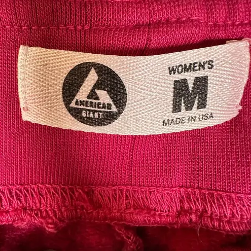 American Giant Shorts Hot Pink Pull On Sweats Cotton Drawstring Soft Cozy Medium