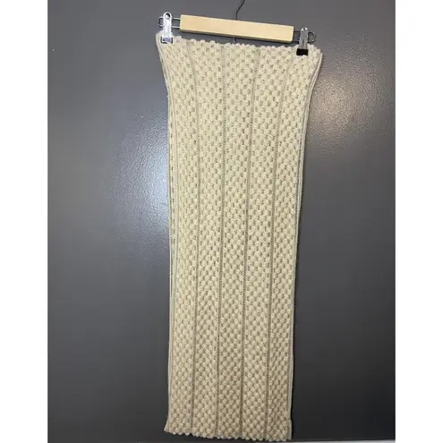 Francescas Collections Scarf Womens One Size Beige Popcorn Knit Textured Acrylic
