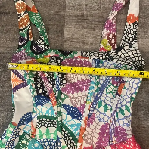 AFRM Raven Corset Mini Dress in Crochet Multi