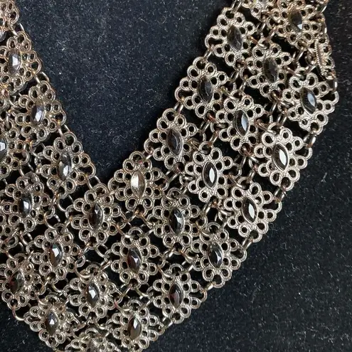 Neiman Marcus - #405 Pewter and Onyx Statement Necklace