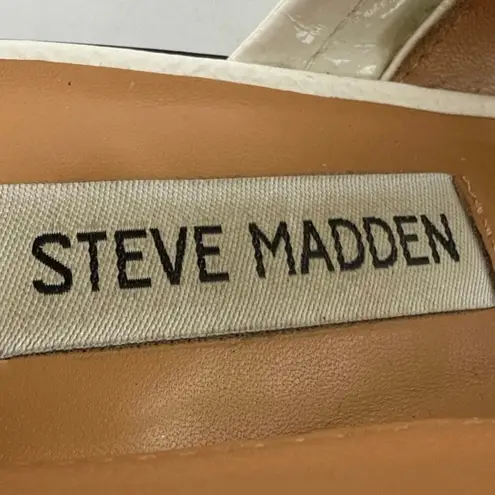 Steve Madden  Graya White Patent Leather Studded Pointed Toe Slingback Flats 8 - Image 6