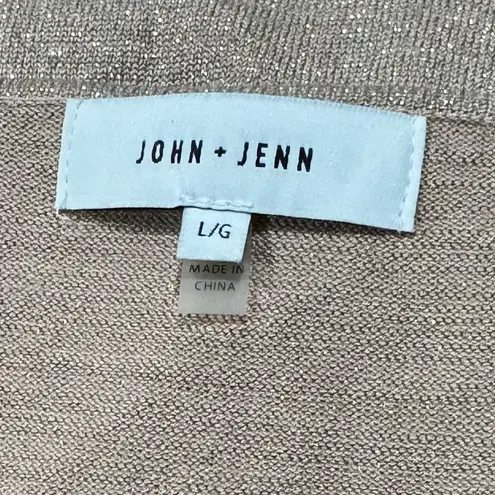 John + Jenn Maritime Shimmer Knit Top Sleeveless Metallic Women’s Large