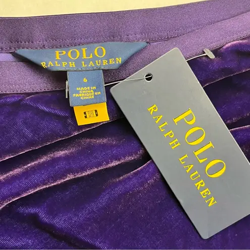 Polo Ralph Lauren Purple Velvet Womens 6 Midi to Maxi Skirt Pull