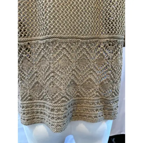 Carolyn Taylor Cropped Cardigan Sweater Camel Brown Size L