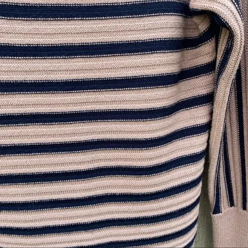 Trina Turk  100% Merino Wool Striped Boatneck Sweater Sz M