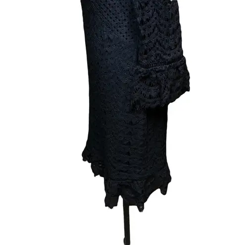 Whistles Black Crochet Bell Sleeve Sheath Black Size US 8