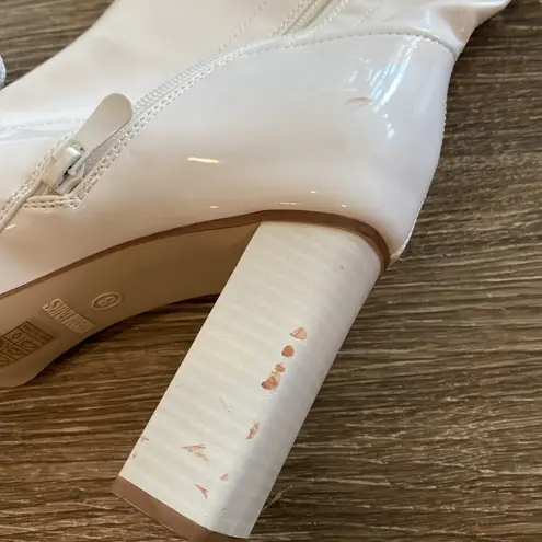 Dream Paris Dream Pairs festival cosplay white gogo boots mid calf patent 8