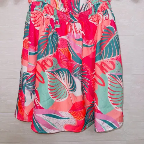 Fantastic Fawn Women's Size Medium Floral Print Puff Sleeve Mini Dress