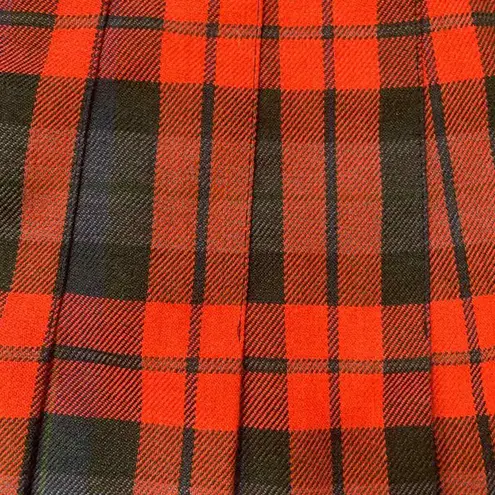Vintage 80s Toni Garment C.C. Magic Red Black Plaid Pleated Skirt Size 8 USA