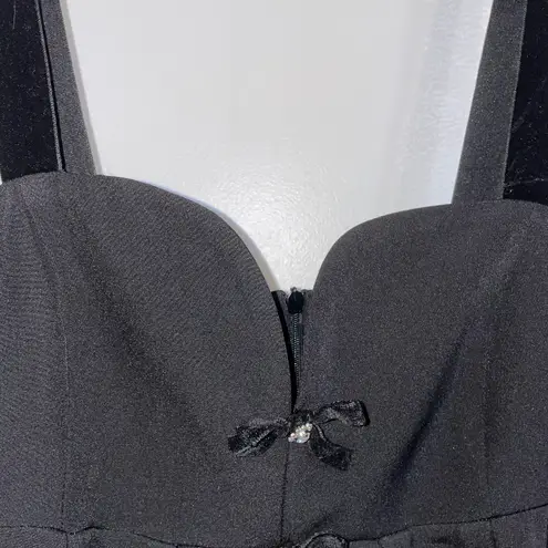 ZARA NWT  Black Jewel Front Mini Wide Straps Dress XS