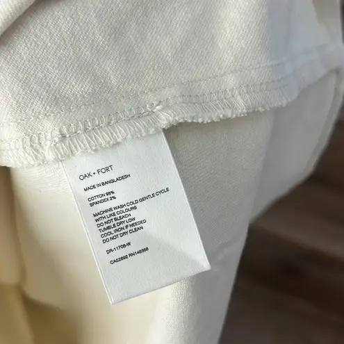 NWT OAK + FORT DROP WAIST STRAPLESS TWILL DRESS in Cream XS $108 White