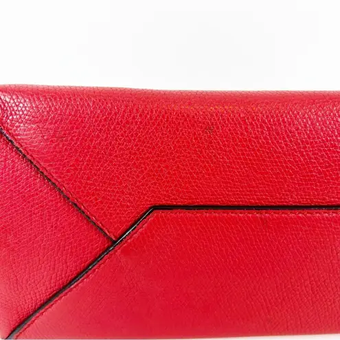 Balenciaga Grained Calfskin Plate Papier A6 Zip Around Tote Rouge Houx Red