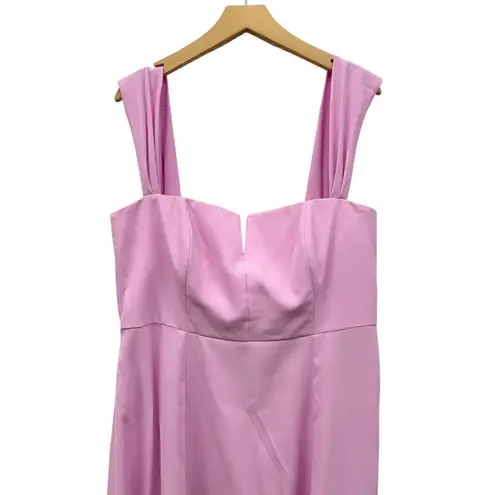 Dessy Collection Off the Shoulder Pleated Cap Sleeve Maxi Dress Powder Pink 18