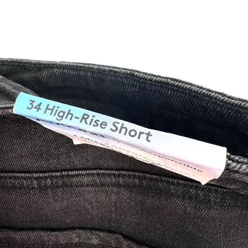 Abound  size 34 black‎ denim jean shorts raw hem high rise fit