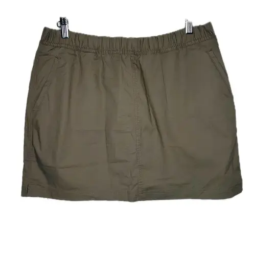 prAna Double Peak Skort Skirt Size 14 Color Mud Khaki Gorpcore Hiking Cotton NWT
