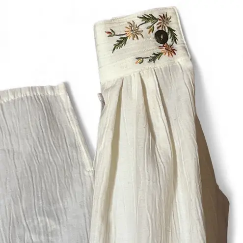 Vintage KORET Floral Embroidered Button Down Textured Blouse Size 18