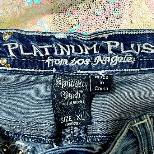 Los Angeles Apparel Platinum Plus bling Jean shorts XL