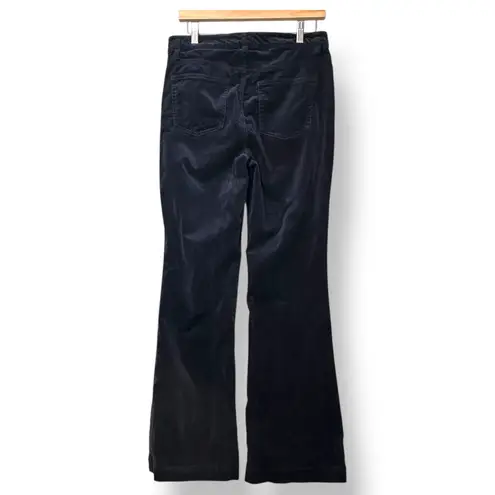 Talbots Women Flare Corduroy Pants 8 Navy Flawless Academia Retro Preppy Soft Blue