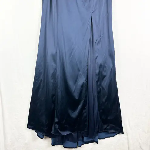 Mon Cheri Colette Off The Shoulder Long Sleeve Dress Size 14 NEW Navy Stretch