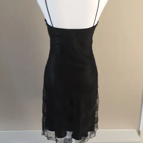 LAUNDRY Black Lace Overlay Spaghetti Strap Cocktail Dress Size 4 thumbnail 5