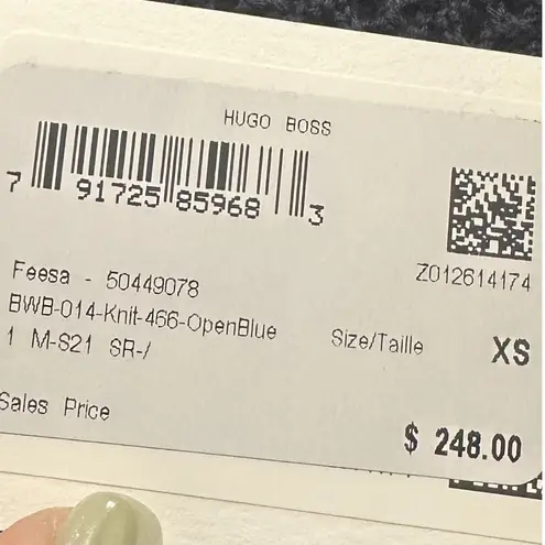 Hugo Boss Boss Hugo Feesa‎ Sweater XS Navy Solid Loose Knit NWT $248 Dolman Crew