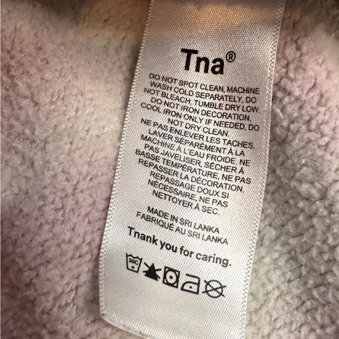 TNA cozy fleece pink green tie dye zip up sweatshirt size 1