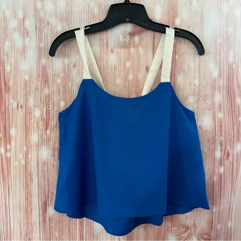 After Market  Royal Blue Lightweight Cream Ribbon Tank Top