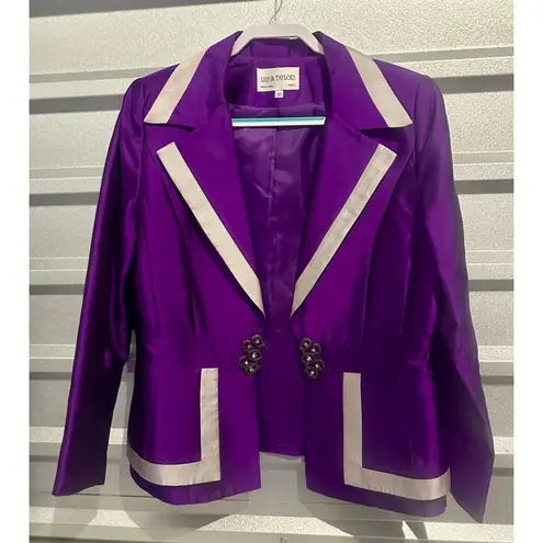 Vintage Lily & Taylor Wool/ Silk Blazer, Size 12, Purple