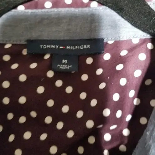 Tommy Hilfiger  / M / Burgundy Polka Dot Button Up