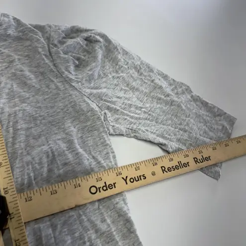 Something Navy Shirt Womens Medium Gray Puff Sleeve 3/4 Length Top Lightweight