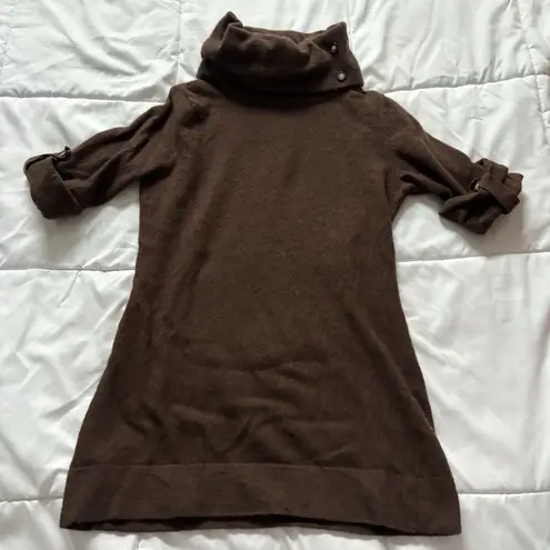 Vintage 80s 90s Womens Size Medium Brown Wool Knit Sweater Holiday Fall Autumn