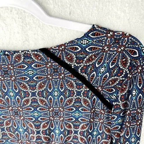 Ava James Womens Tops Size M Printed Liquid Knit V-Neck Long Sleeve