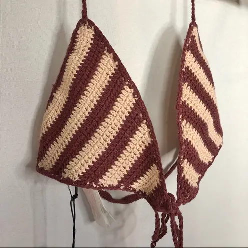 Somedays Lovin NEW REVOLVE ' Miles Crochet Tie Halter Swim Top L