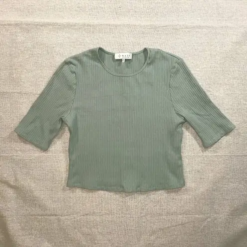 WAYF | Sage Short Ribbed Crop Top | Small