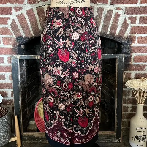 VINTAGE briggs petite black paisley maxi skirt Size 8P