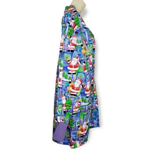 Peaches Christmas Santa Scrub Jacket Size Women’s Large Purple