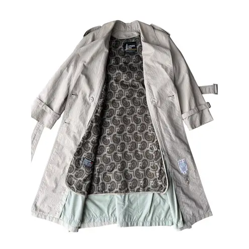 London Fog Vintage khaki Thinsulate 3M Double Breasted Long Trench Coat