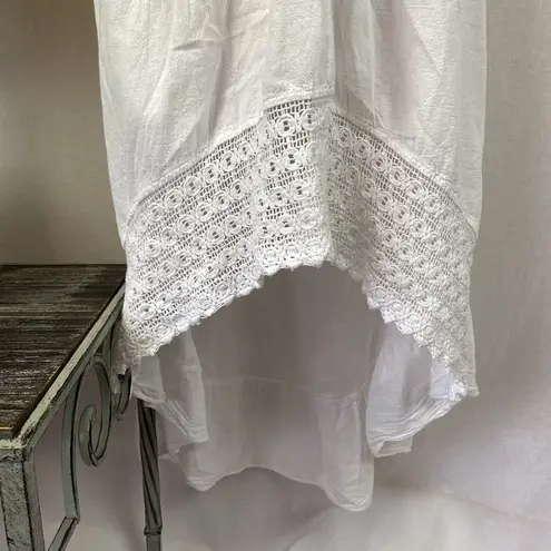 Sea Spice White Crochet Lace Asymmetric Sleeveless Halter Summer Midi Dress L Size L