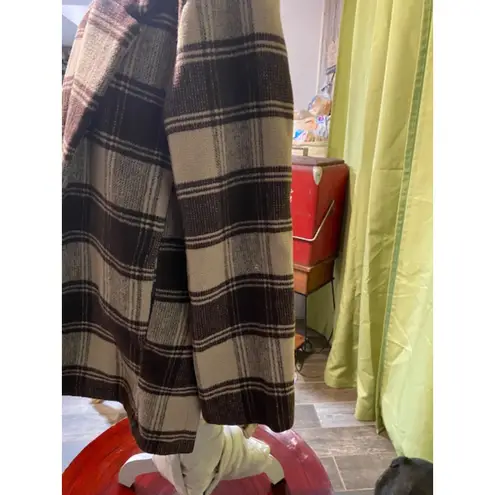 Lapis Plaid Shacket Brown Size L