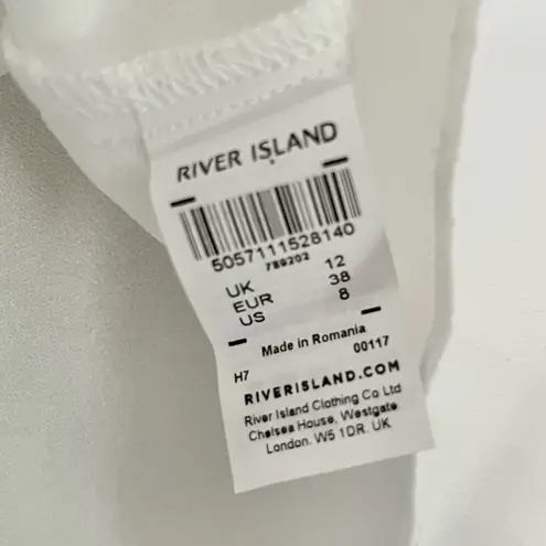 River Island NWT Women's Strappy Lace Insert Cami Tank Top in White Size 8