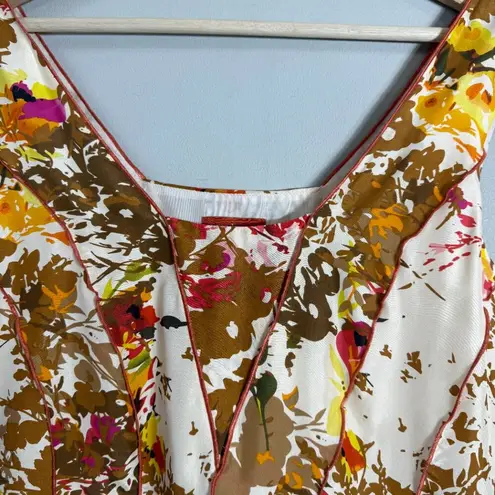 Sundance Evelyn 100% Silk Floral Mini Dress Women's 10 Ivory Flowy Feminine Chic