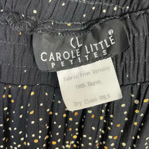 carole little Vintage Crinkle Tiered Button Artsy Floral Boho Long Maxi Skirt M